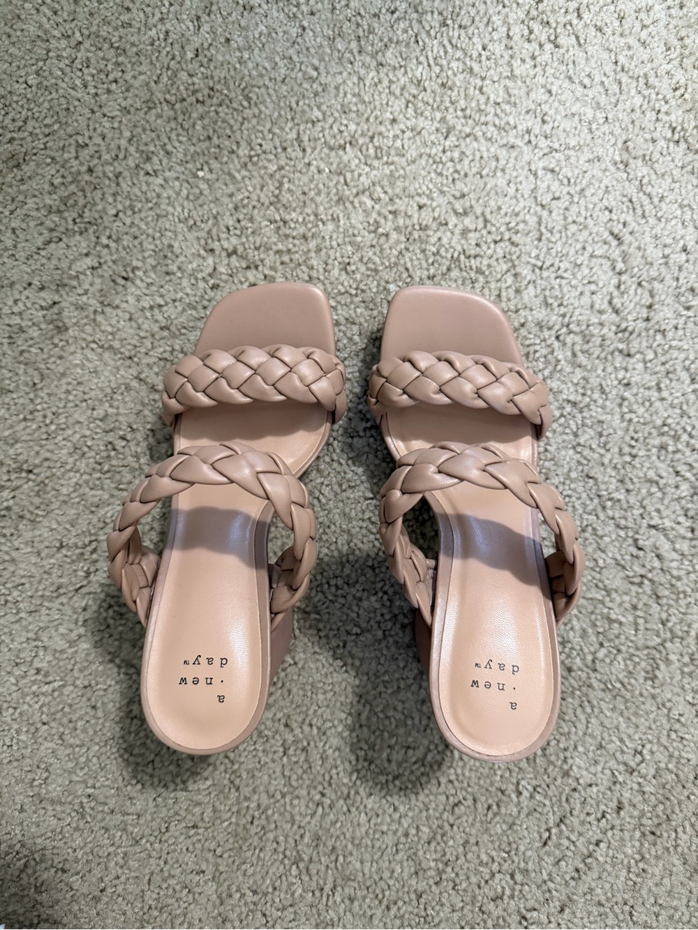 a new day Braided Double-Strap Mules in Nude Blush